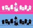 silhouette cartoons - baby birth