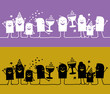 silhouette cartoons - New Year