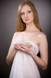 lovely girl  with  crystal  flower