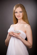 lovely girl  with  crystal  flower
