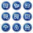 Banking web icons, blue circle buttons series