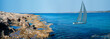 white yacht in the bay near the coast of Cyprus