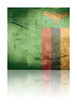grunge flag of zambia with shadow