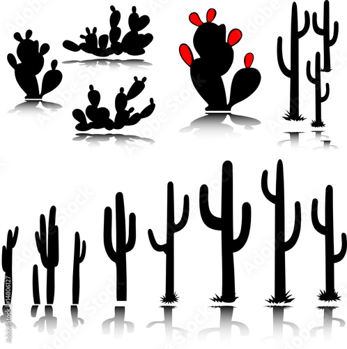 Vector: cactus vector silhouettes cactus vector silhouettes