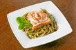 spinach spaghetti with salmon and basil cream spinach spaghetti with salmon and basil cream