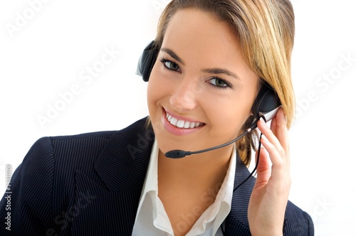Foto: young blond girl with headphones young blond girl with headphones