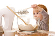 Little boy loose in kitchen