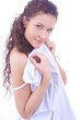 beautiful woman with sheet