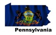 Illustration: Pennsylvania Flag as the territory Map Pennsylvania Flag as the territory Map
