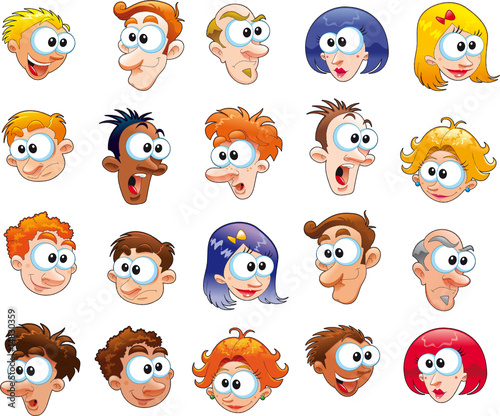 funny faces cartoon. Funny faces