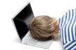 Man sleeping on laptop