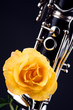 Yellow Rose Mounted on Clarinet