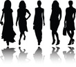 girls silhouette with reflection 2 - vector girls silhouette with reflection 2 - vector