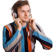 shaggy men in headphones