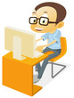 Boy Playing a computer