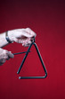 Triangle Played Isolated on Red Triangle Played Isolated on Red