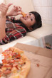 eating pizza st home