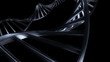 3D rotating metallic model of DNA. Seamless loop. Alpha mask.