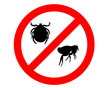 Verbotschild für Flöhe und Zecken