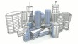 Animation dessin architecture ville 3D crayon Animation dessin architecture ville 3D crayon
