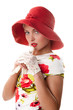 Woman with red hat