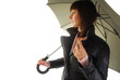 Photo: woman in coat under umbrella woman in coat under umbrella