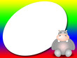 frame or scrapbook with hippopotamus - Photo Frame or message frame or scrapbook with hippopotamus - Photo Frame or message