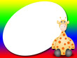 frame or scrapbook with giraffe - Photo Frame or message frame or scrapbook with giraffe - Photo Frame or message