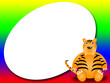 frame or scrapbook with tiger - Photo Frame or message frame or scrapbook with tiger - Photo Frame or message