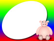 frame or scrapbook with pig - Photo Frame or message frame or scrapbook with pig - Photo Frame or message