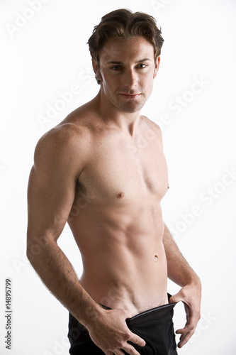 Photo: An attractive man with just his underwear on An attractive man with just his underwear on