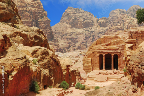 Photo: temple in petra canyon, jordan temple in petra canyon, jordan