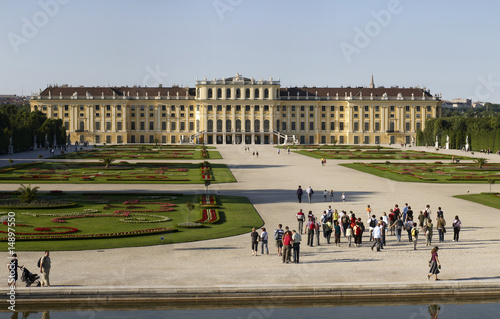 Photo: Sunny day in Schonbrunn Palace, Panorama. Vienna, Austria Sunny day in Schonbrunn Palace, Panorama. Vienna, Austria
