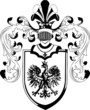 ornate heraldic shields illustration on white background