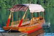 Side view of wood Boat at Bled Lake