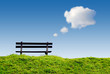 bench with text balloon clouds