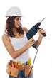 Young Girl with tools for building