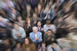 Crowd of people, zoom effect