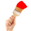 Painting with red brush