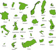 Länder Europas grün mit Namen