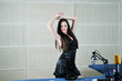woman headset dance