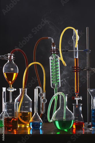 Photo: Science equipment including test tubes and flasks Science equipment including test tubes and flasks