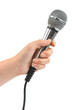 Hand with microphone