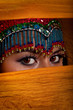 Bellydancer peeking from behind veil Bellydancer peeking from behind veil