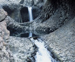 Waterfall in canyon