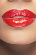 Lips with red lipstick