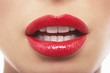 Sensuous mouth with lipstick