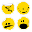 Set of yellow labels with smiles Set of yellow labels with smiles