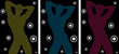 Music Funky Retro Boy Silhouette with Dots