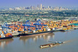 New Orleans Skyline with Port Activity